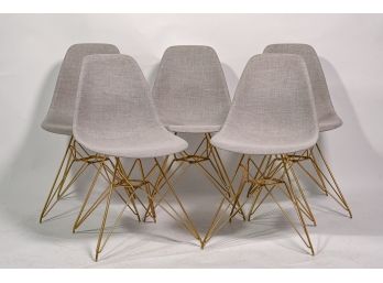 Set Of Five Midcentury Modern Inspired Chairs