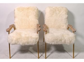 Pair Of Sheepskin Chairs