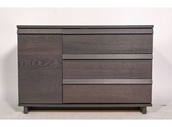 Ebonized Wood Console Cabinet