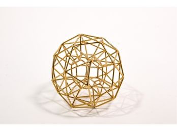 Gold Geometric Sphere Ornament