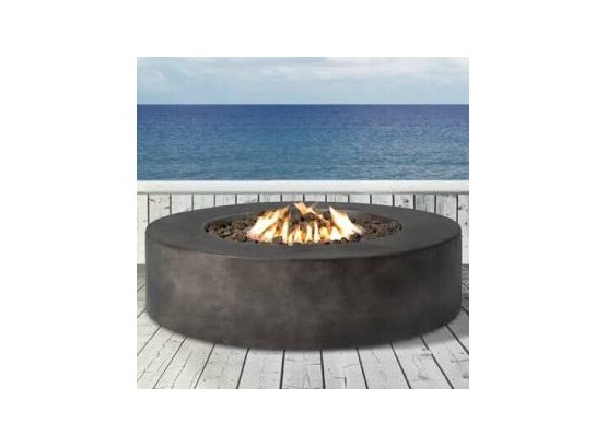 Aly Fiber Reinforced Concrete Propane/Natural Gas Fire Pit Table In Black Retail $550