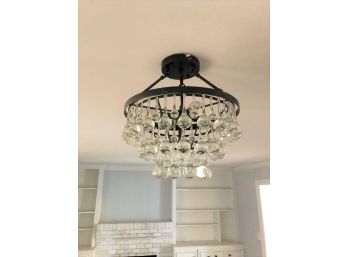Decorative Glass Ball Chandelier With Black Metal Base Mount