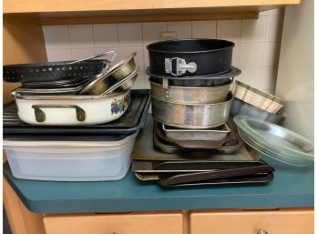 Large Lot Of Assorted Used Baking Pans