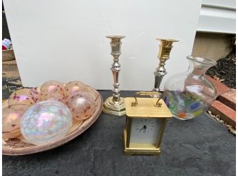 Lot Of Assorted Decorative Items Including Tiffany Clock (Lot #7)