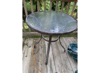 Brown Round Metal Outdoor Cafe Table