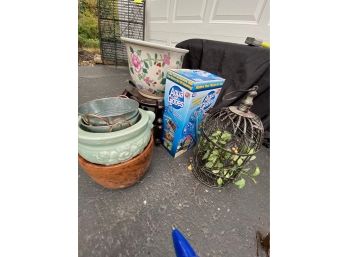 Lot Of Assorted Outdoor Gardening/Decor Items (8 Pieces)