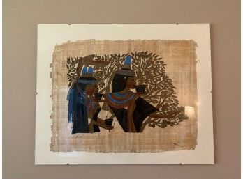 Framed Egyptian Art On Papyrus Paper