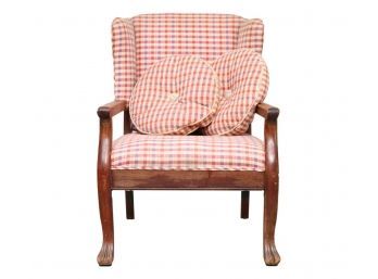 Mid-Century Vintage Tartan Plaid Low Wingback Chair