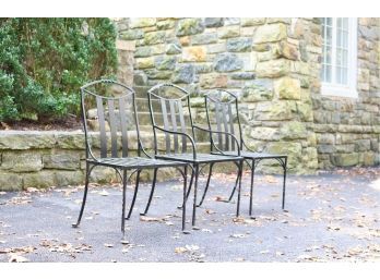Set Of 3 Wrought Iron Chairs With A Twist