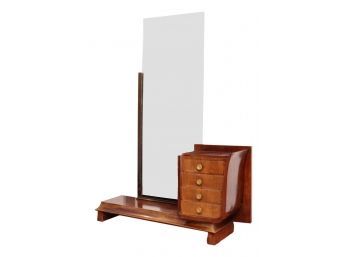Art Deco Dressing Floor Length Mirror With  Cantilevered S- Curved Unit