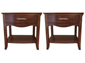 Pair Of Matching Single Drawer Night Tables Broyhill Furniture