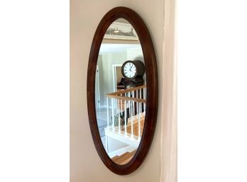 Solid Hardwood Shaker Inspired Oval Accent Mirror