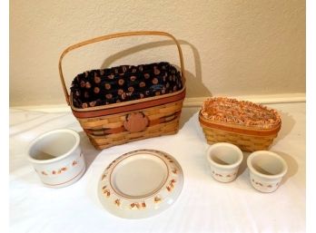 Longaberger Halloween Lot: Baskets, And Ceramics With Boxes - Samples, Never Used