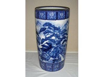 Blue And White Asian Umbrella Stand