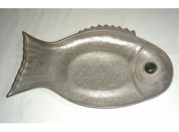 Arthur Court Aluminum Fish Shaped Serving Platter, 1977