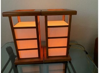 Pair Of Burman Lantern-style Table Lamps