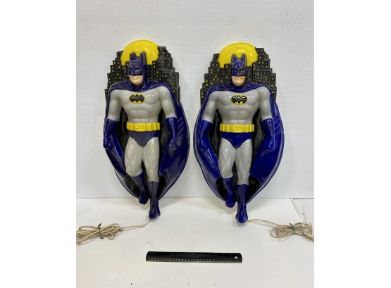 Two Vintage Limited Edition Batman 3D Wall Lamps By Headlites Collectibles