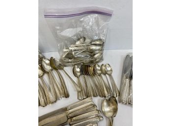 Huge Silver Plate Flatware Service With Hundreds Of Pieces