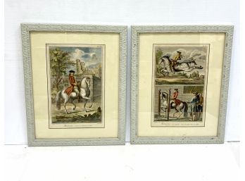 Pair Antique French Equestrian Prints