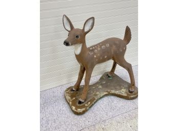 Heavy Cement Life Size Baby Deer Fawn With Makers Stamp