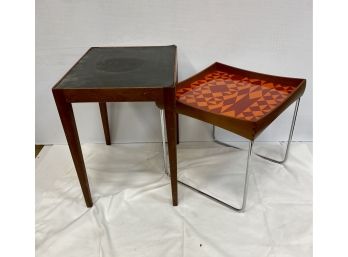 Two Mid Century Stands One Signed Kurt Ostervig
