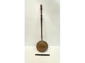 Copper Bed Warmer With Wood Handle  44 Inches
