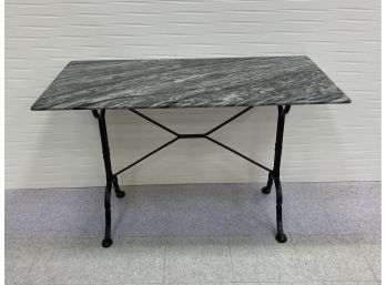 Vintage French Style Marble Top Iron Base Mixing Table