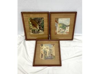 Three Watercolors One Signed VICO 1944