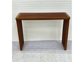 Mid Century Style Wood Slat Console Table