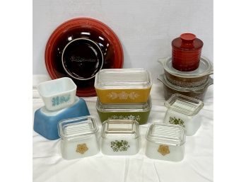 Vintage Pyrex And Le Creuset Including Rare Butter Bell Crock