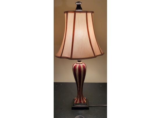 Red And Silver Painted Lamp