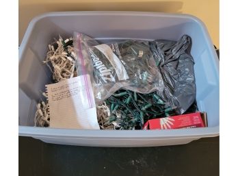 Large Container Of Christmas Lights And Cords And Timers