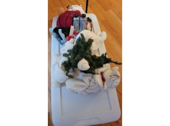 Christmas Box - Full Box Of Decoration And Garland (Clear Storage Container / White Cover)