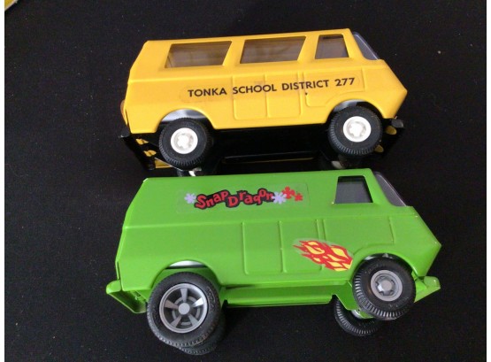 Vintage Tiny Tonkas Lot 1970s  School Bus Garbage Truck Snapdragon Rat A Tat Tat Original Boxes