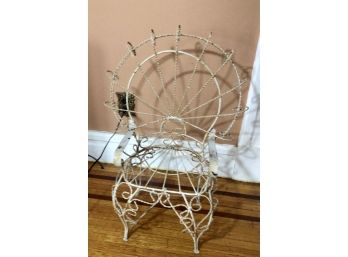 Precious Child Sized Antique Or Vintage Wire Peacock Garden Chair