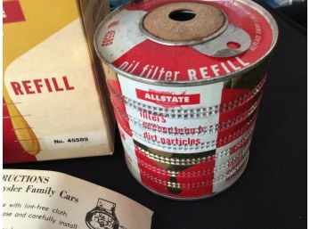 Vintage Allstate Oil Filter Refill In Original Box
