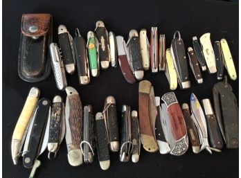 Lot 30 Plus Pocket Knives Jack Knives Remington Girl Scout More
