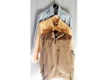 Men's Long Sleeved Shirts & L.L. Bean Fleece Vest - Size Large