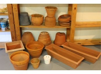 Lot Of Plastic And Terracotta Clay Pots