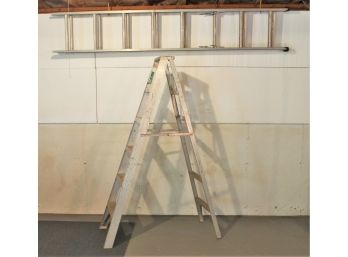 16' Aluminum Extension Ladder And 6' Aluminum Step Ladder From Keller
