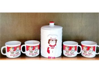 1989 / 1999 Campbell's Soup Canister & Four Soup Mugs