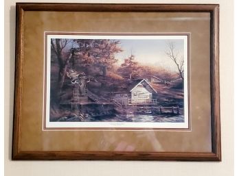 Autumn Shoreline By Terry Redlin Framed & Matted Lithograph Print