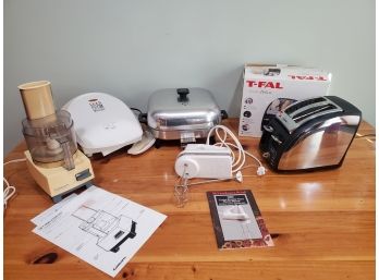 Small Kitchen Appliance Assortment - TFal Toaster, George Foreman Grill, Cuisinart Chopper & More