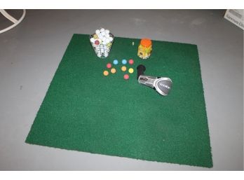 Drive Mat With Bucket Of Balls, Cobra Club Head, Ties And More