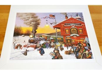 1991 Greenwich Workshop Signed & Numbered 570 Of 5000 Charles Wysocki Whistle Stop Christmas Print