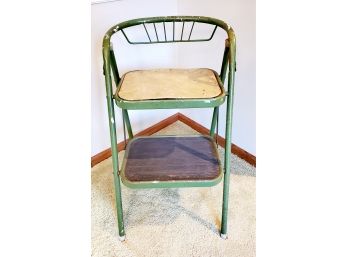 Vintage Green Painted Folding Utility Step Stool