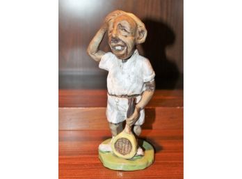 Vintage Ceramic Tennis Player Figurine