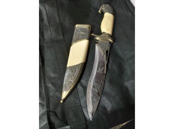 Brass Eagle Knife And Sheath