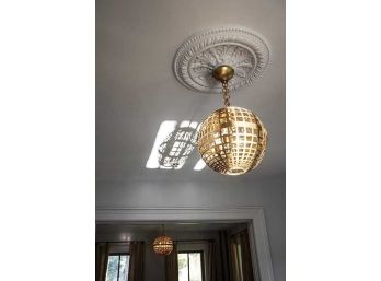 Gold Cage Globe Light Fixture - 2 Of 2