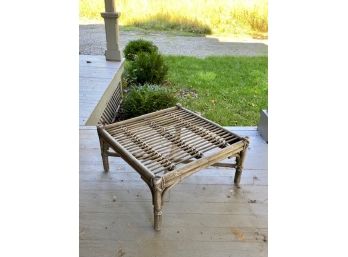 Gray Bamboo Ottoman Or Cocktail Table